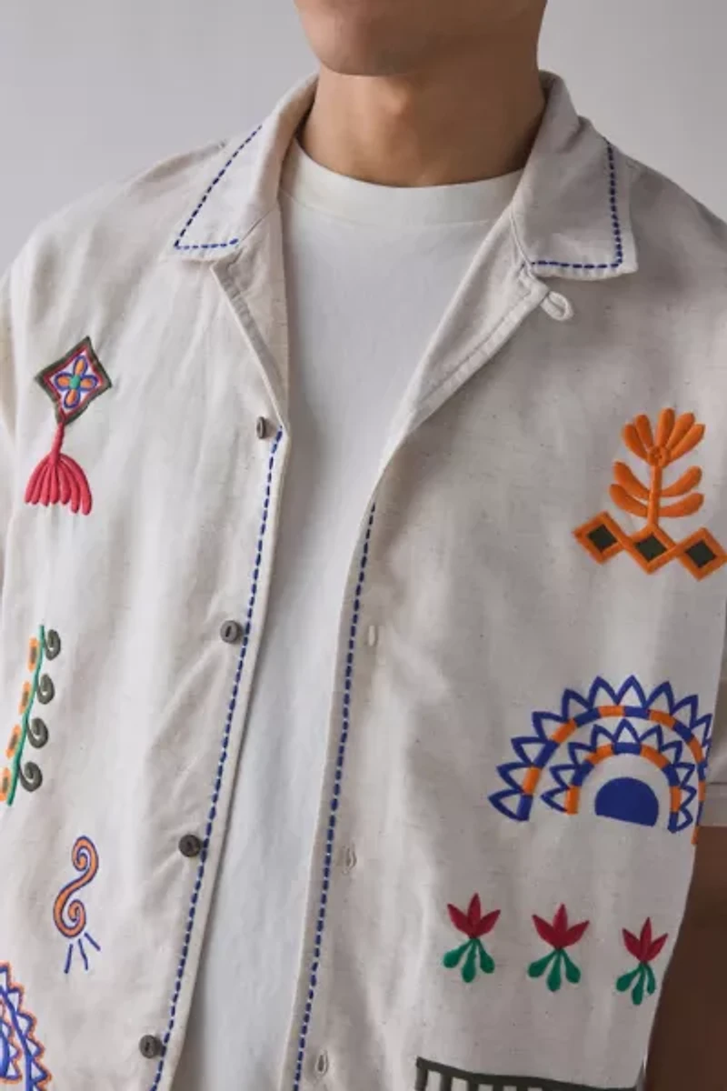 Raga Man Ranibar Embroidered Short Sleeve Shirt