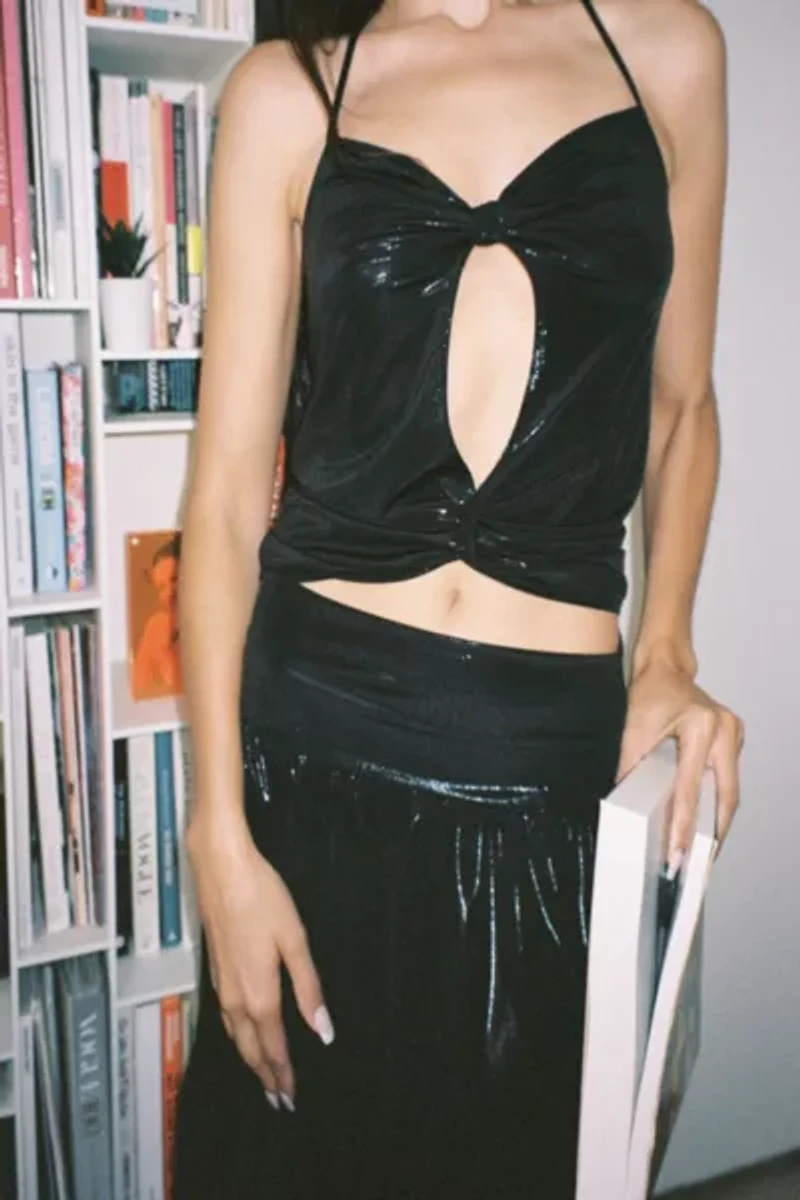 Gigi LA Taylor Metallic Halter Top