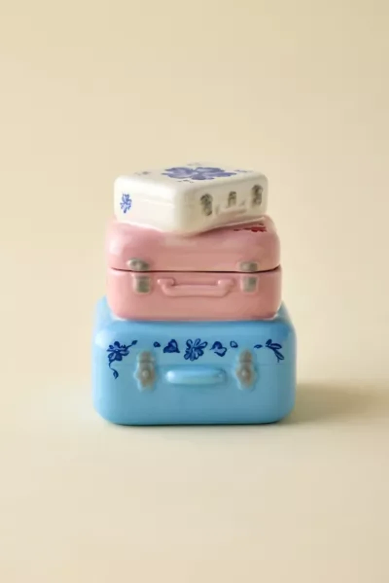Hit The Road Suitcase Shape Ceramic Stash Box