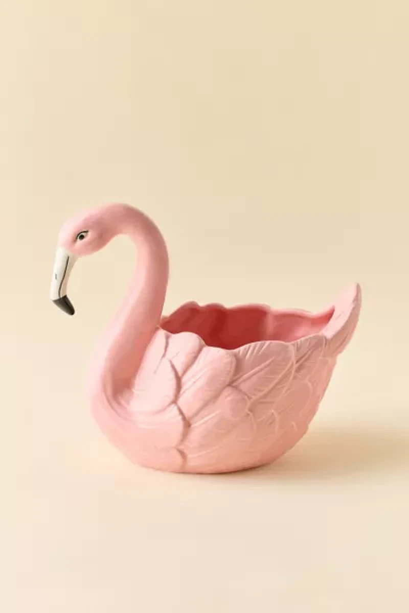 Flamingo Shaped Ceramic Planter
