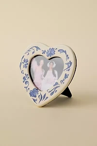 Country Heart Shape Ceramic 4x4 Picture Frame