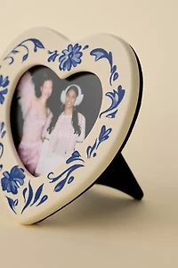 Country Heart Shape Ceramic 4x4 Picture Frame