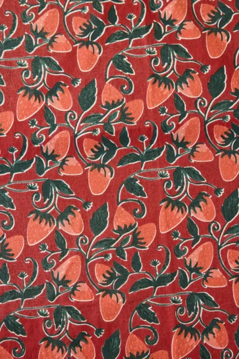 Strawberry Pattern Crochet Edge Tablecloth