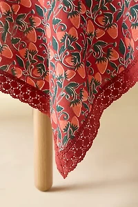 Strawberry Pattern Crochet Edge Tablecloth