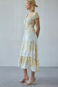 Kiss The Sky Marabella Scoop Neck Tiered Midi Dress