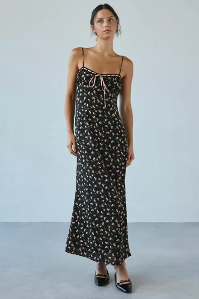 short blue grad dresses Milena Floral Bandeau Knit Maxi Dress main image 1