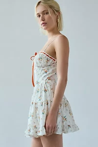 Kiss The Sky Villa Tiered Drop Waist Corset Mini Dress