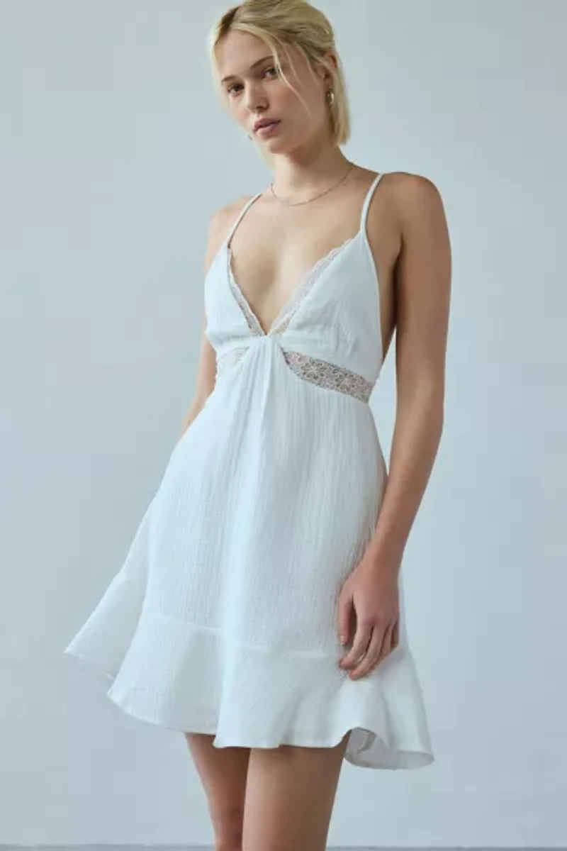 Kiss The Sky Willow Lace Tie-Back Mini Dress
