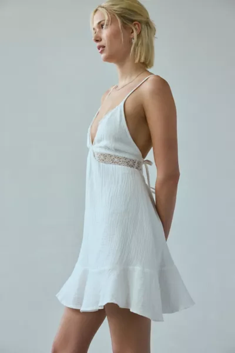 Kiss The Sky Willow Lace Tie-Back Mini Dress