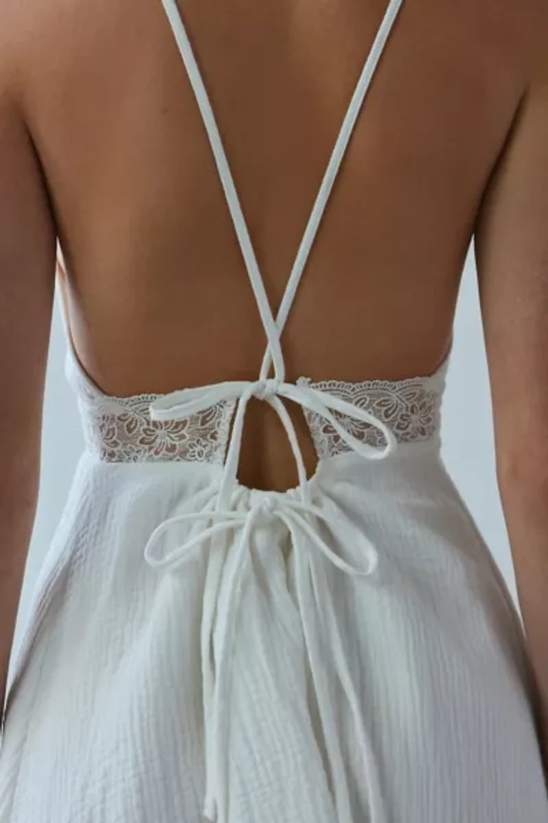Kiss The Sky Willow Lace Tie-Back Mini Dress