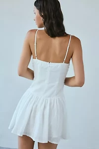Kiss The Sky Eden Textured Check Drop Waist Mini Dress