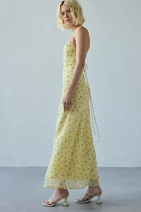 Kiss The Sky Ingrid Corset Tie Open-Back Maxi Dress