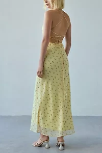 Kiss The Sky Ingrid Corset Tie Open-Back Maxi Dress