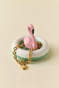 Flamingo Pool Floatie Ceramic Catch-All Dish