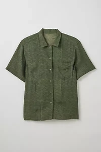 FRIED RICE Textured Block Pattern Short Sleeve Shirt