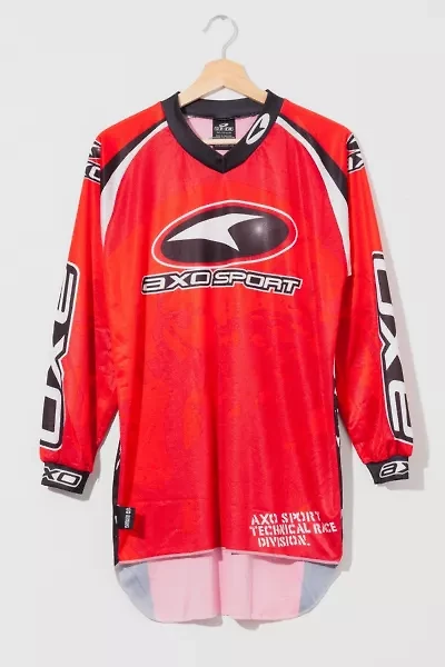Vintage Y2K Distressed AXO Sport Red Motocross Jersey