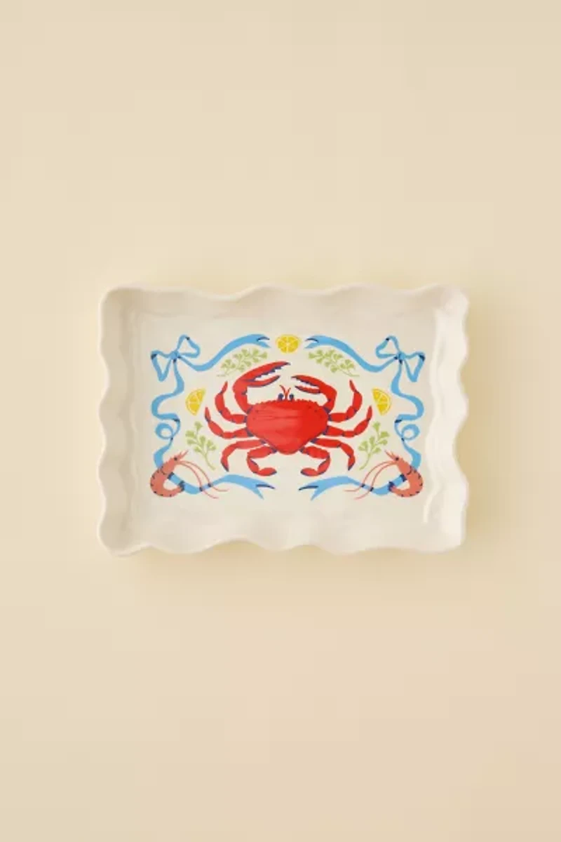 Crab Icon Wavy Serving Platter