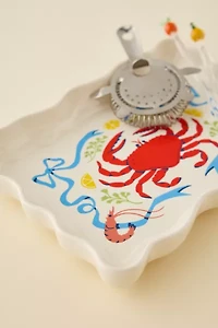 Crab Icon Wavy Serving Platter