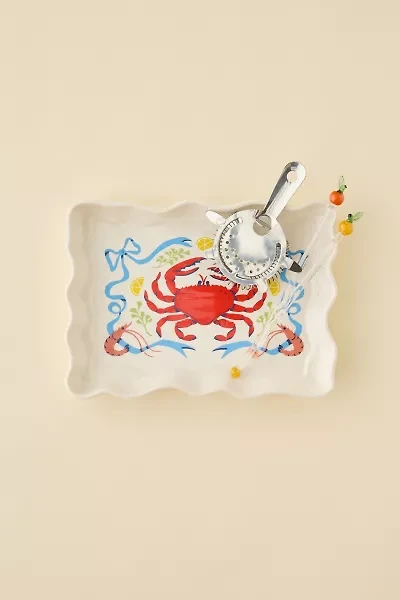 Crab Icon Wavy Serving Platter