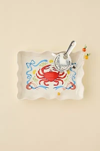 Crab Icon Wavy Serving Platter