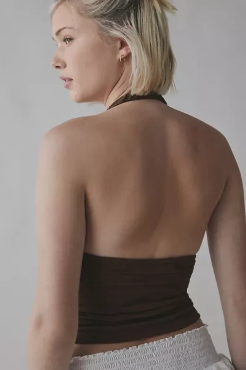 Silence + Noise Club Classic Cropped Halter Top