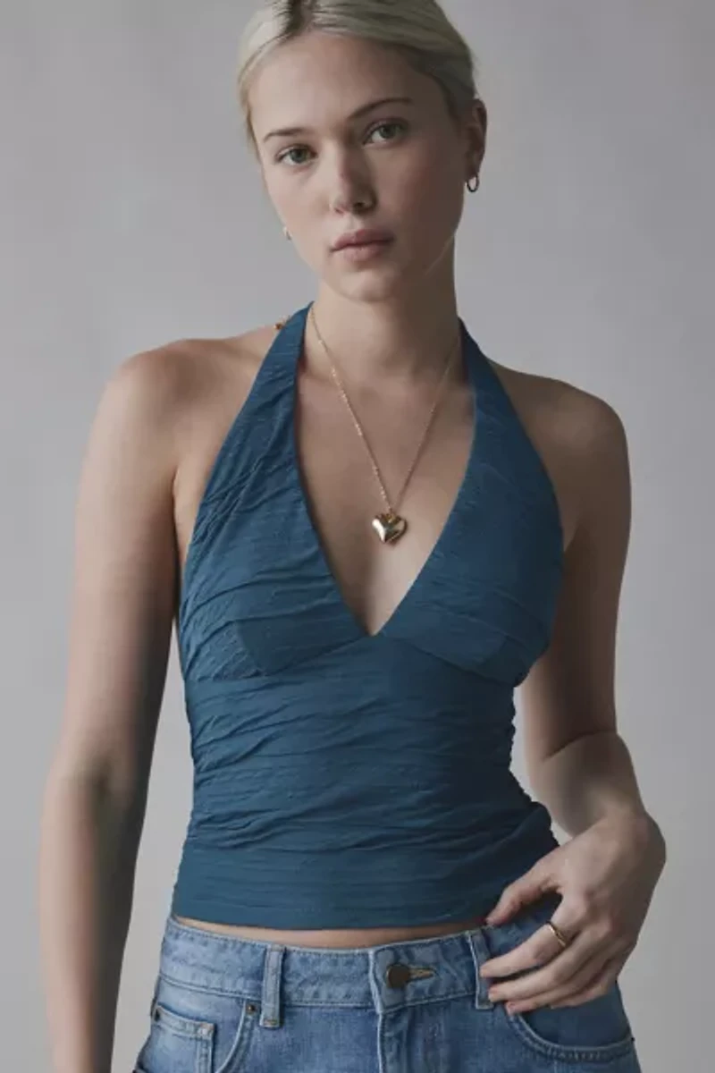 Silence + Noise Club Classic Cropped Halter Top