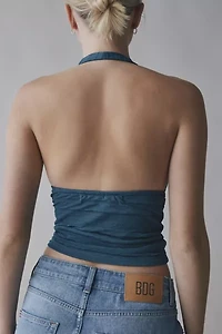 Silence + Noise Club Classic Cropped Halter Top