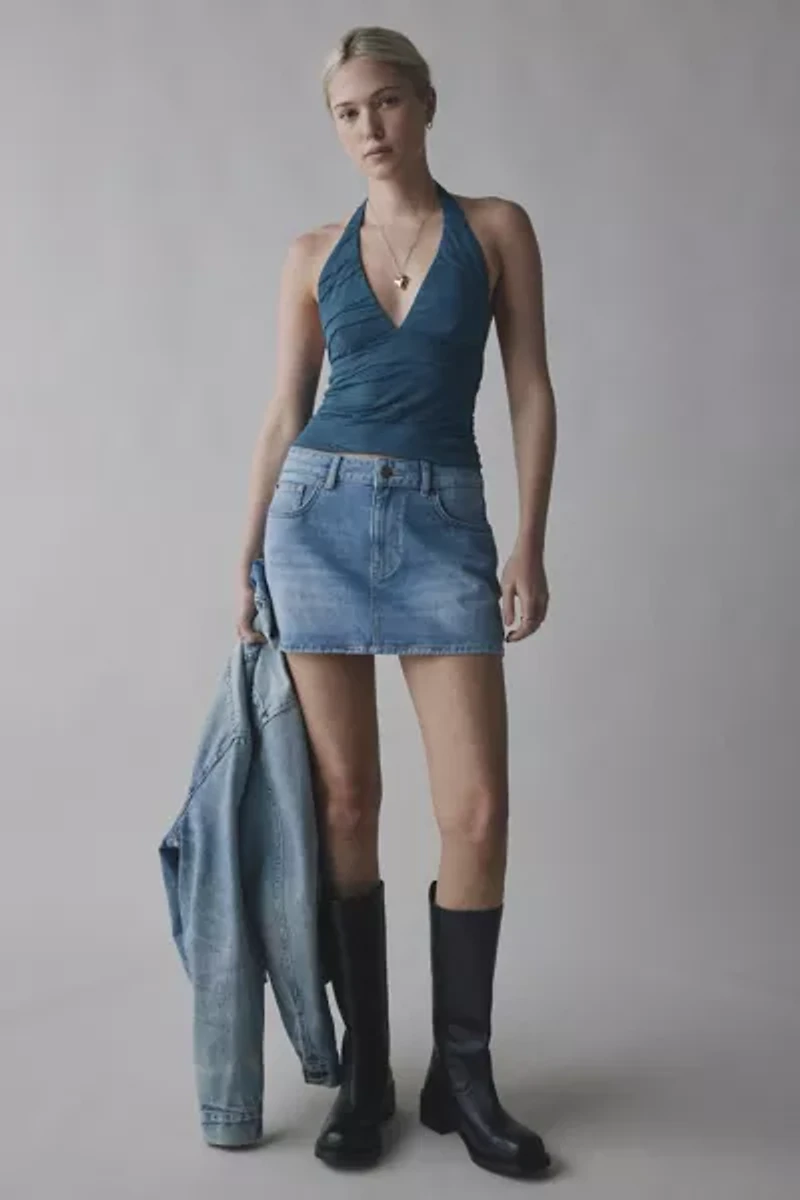 Silence + Noise Club Classic Cropped Halter Top