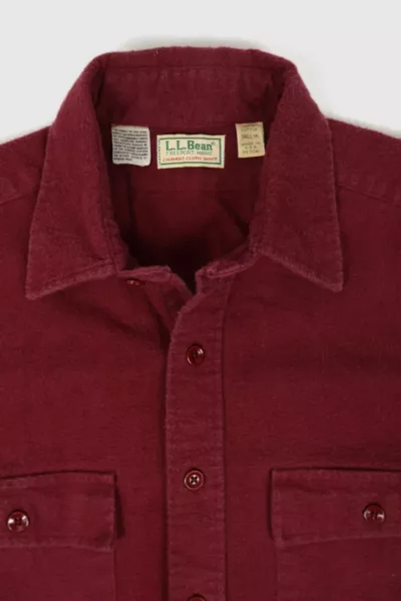 Vintage L.L. Bean Red Flannel Button-Down Shirt