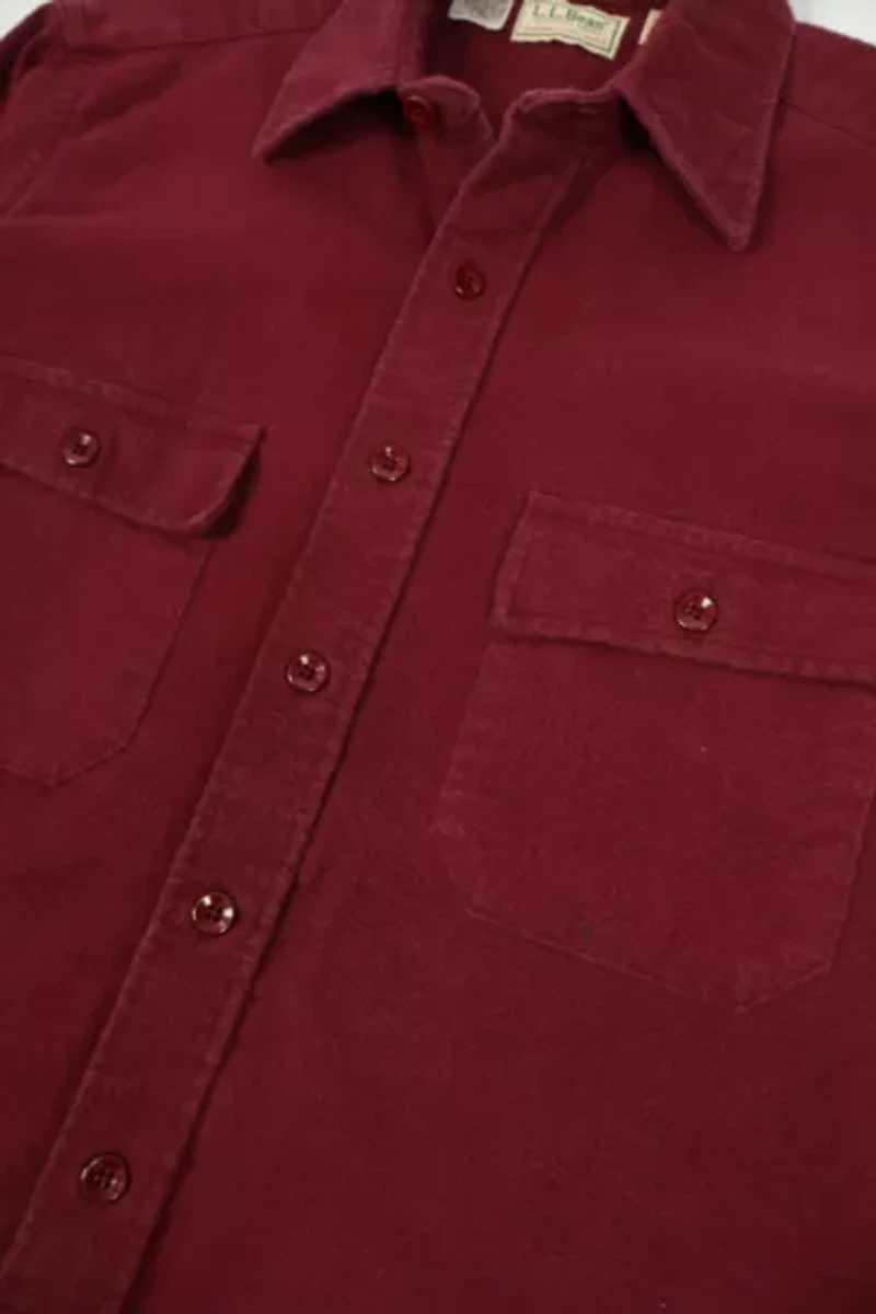 Vintage L.L. Bean Red Flannel Button-Down Shirt