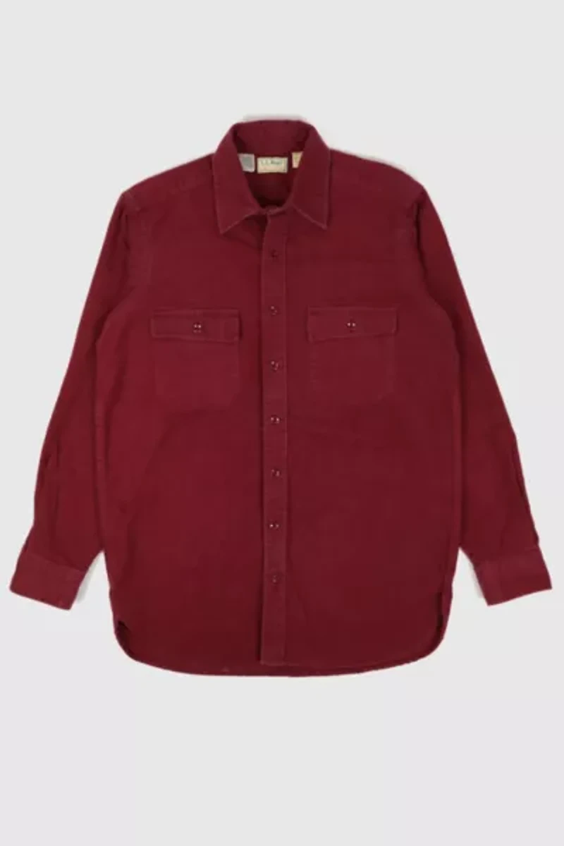 Vintage L.L. Bean Red Flannel Button-Down Shirt