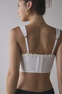 Out From Under Gillian Daisy Applique Corset Bra Top