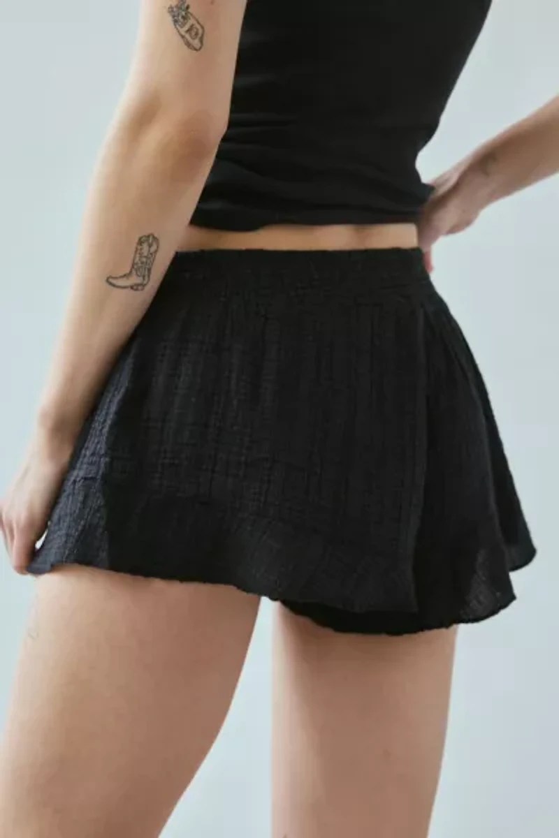 Out From Under Lilly Shirred Ruffle Micro Short