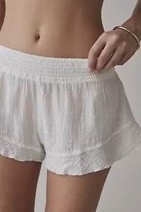 Out From Under Lilly Shirred Ruffle Micro Short