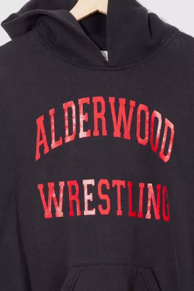 Vintage 1990s Distressed Wrestling Hoodie Sweatshirt