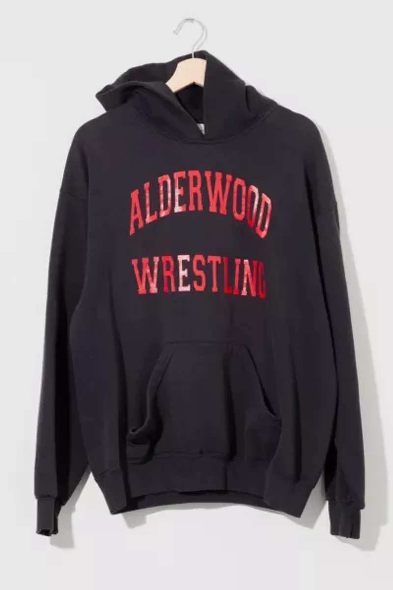 Vintage 1990s Distressed Wrestling Hoodie Sweatshirt