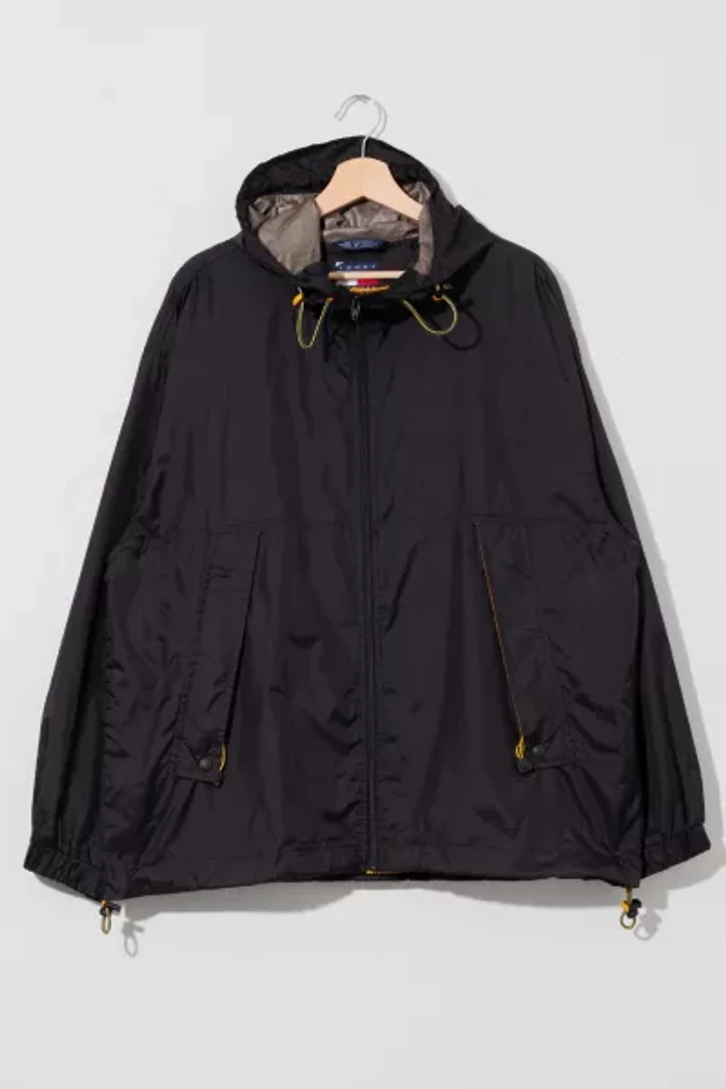 Vintage 1990s Tommy Hilfiger Black Windbreaker Jacket
