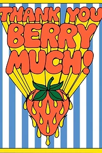 Red Cap So Many Strawberries Thank You Card