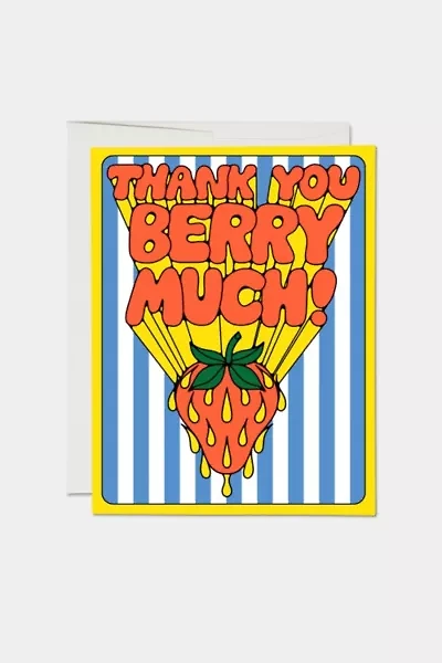 Red Cap So Many Strawberries Thank You Card