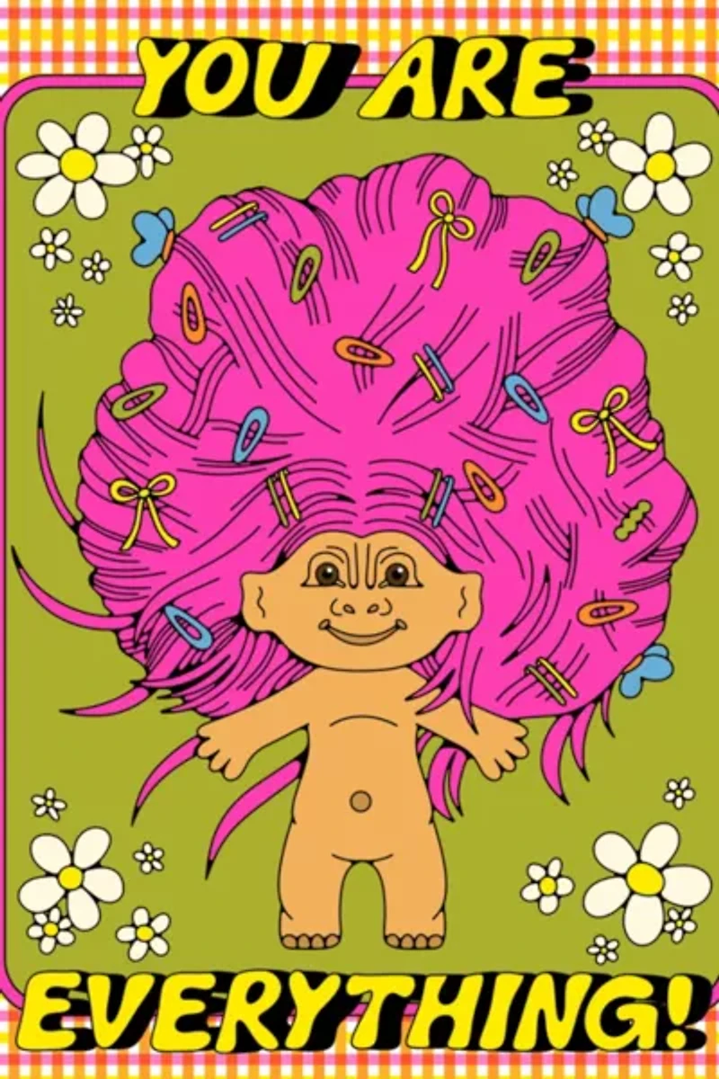 Red Cap Everything Troll Friendship Greeting Card