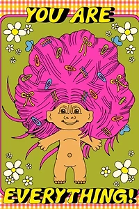 Red Cap Everything Troll Friendship Greeting Card