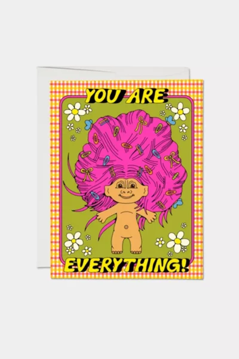 Red Cap Everything Troll Friendship Greeting Card