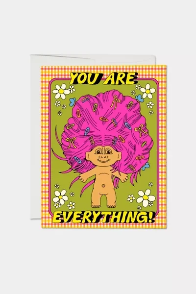 Red Cap Everything Troll Friendship Greeting Card