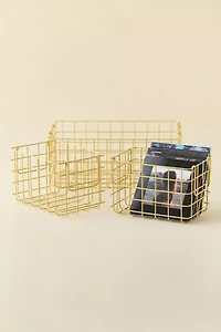 Mustard Made Iron Wire Basket - Set Of 3