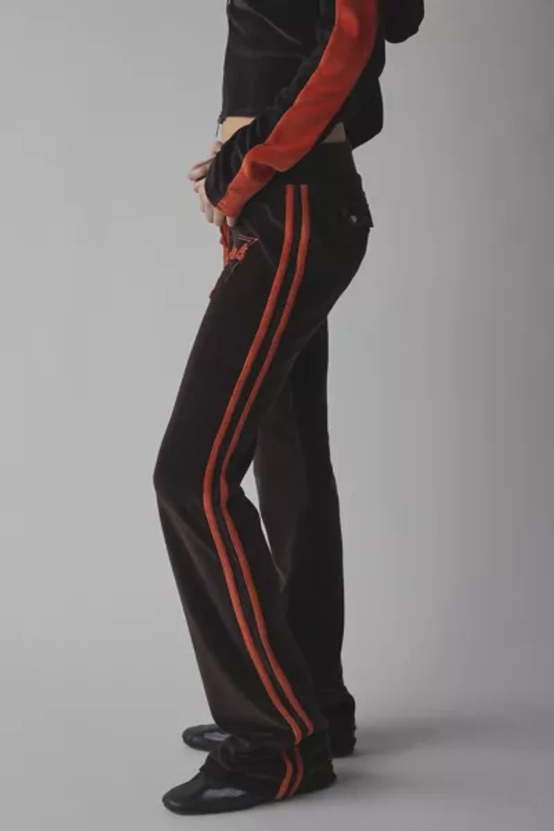 Jaded London Stripe Velour Low-Rise Pant
