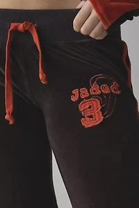 Jaded London Stripe Velour Low-Rise Pant