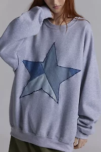 THE SERIES X ReMADE By UO Exclusive Star Patchwork Fleece Pullover