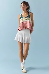 BDG Ace Spliced Graphic Pleated Peplum Tank Top