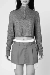 Frankie Collective Rework Crop Knit Sweater
