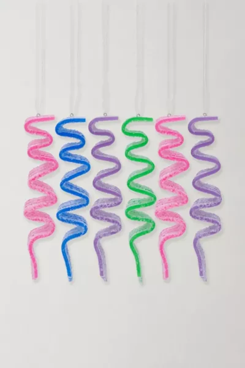 Sugar Coated Ribbon Candy Christmas Ornament Set